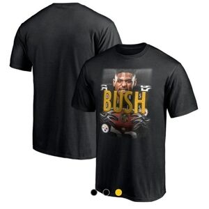 NFL Black Graphic T-ShirtPittsburgh Steelers #55 Devin Bush Short Sleeve T-Shirt